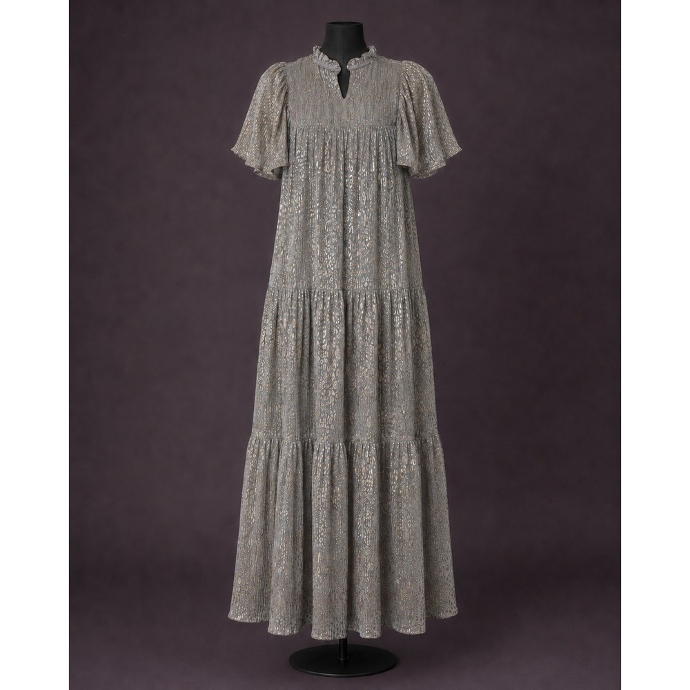 Anthropologie Maxi Dress Womens XXS Tiered Flutter Sleeve Regency Whimsy Holiday